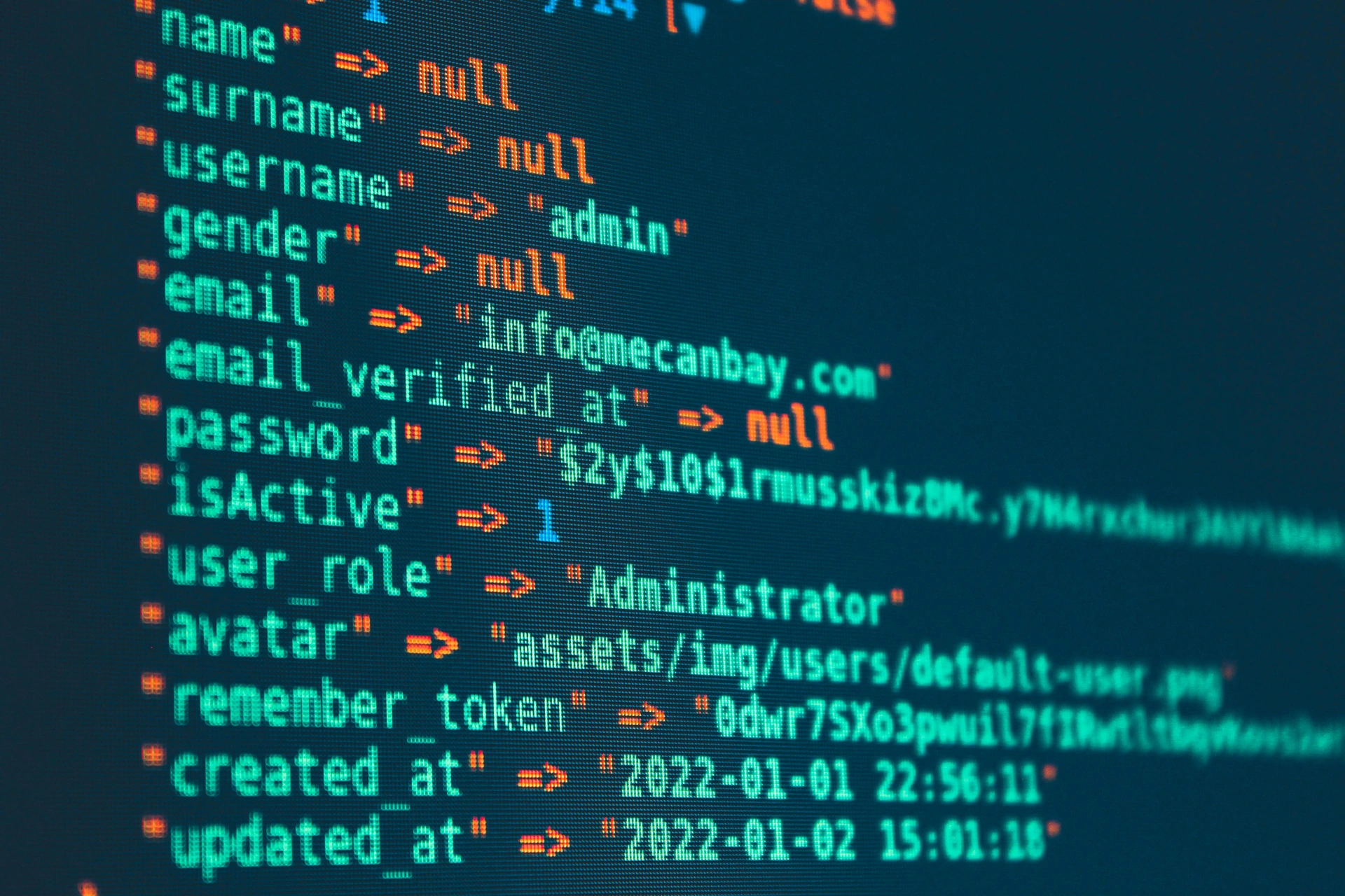 Terminal code execution screen visual