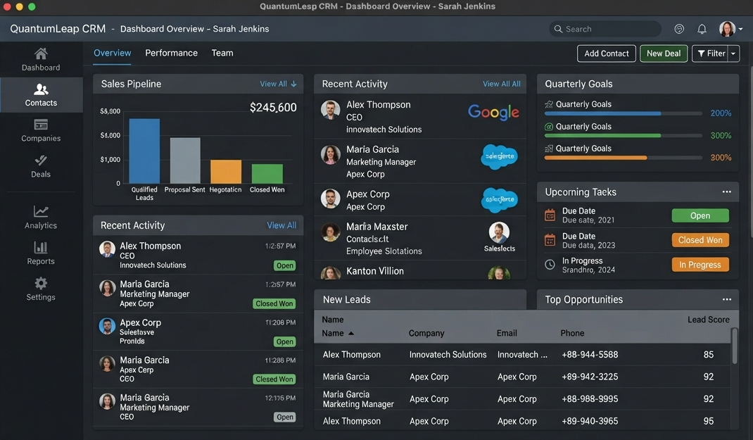 ERP & CRM Development 1 Enterprise CRM Development and custom pipeline automation dashboard interfaces