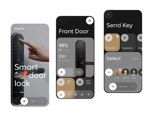 IoT mobile app development dashboard layout displaying live responsive real-time smart hardware data visualizations